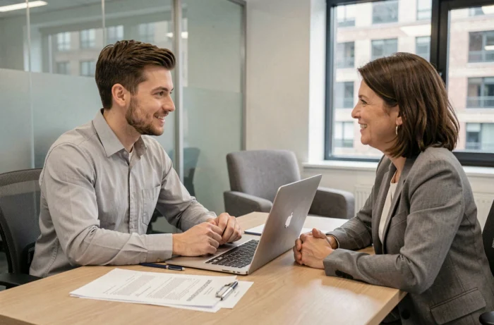 Mutual advisor explaining the benefits of mutual 403 to a client in an agency